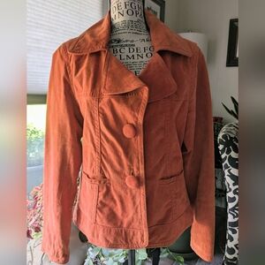 CHICO's Rust Orange Leather Suede Jacket- Sz 0 or S